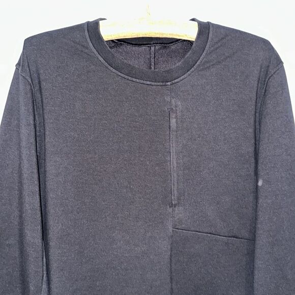 lululemon L Men’s Black Crew Pullover Athletic Sweatshirt - Picture 3 of 13